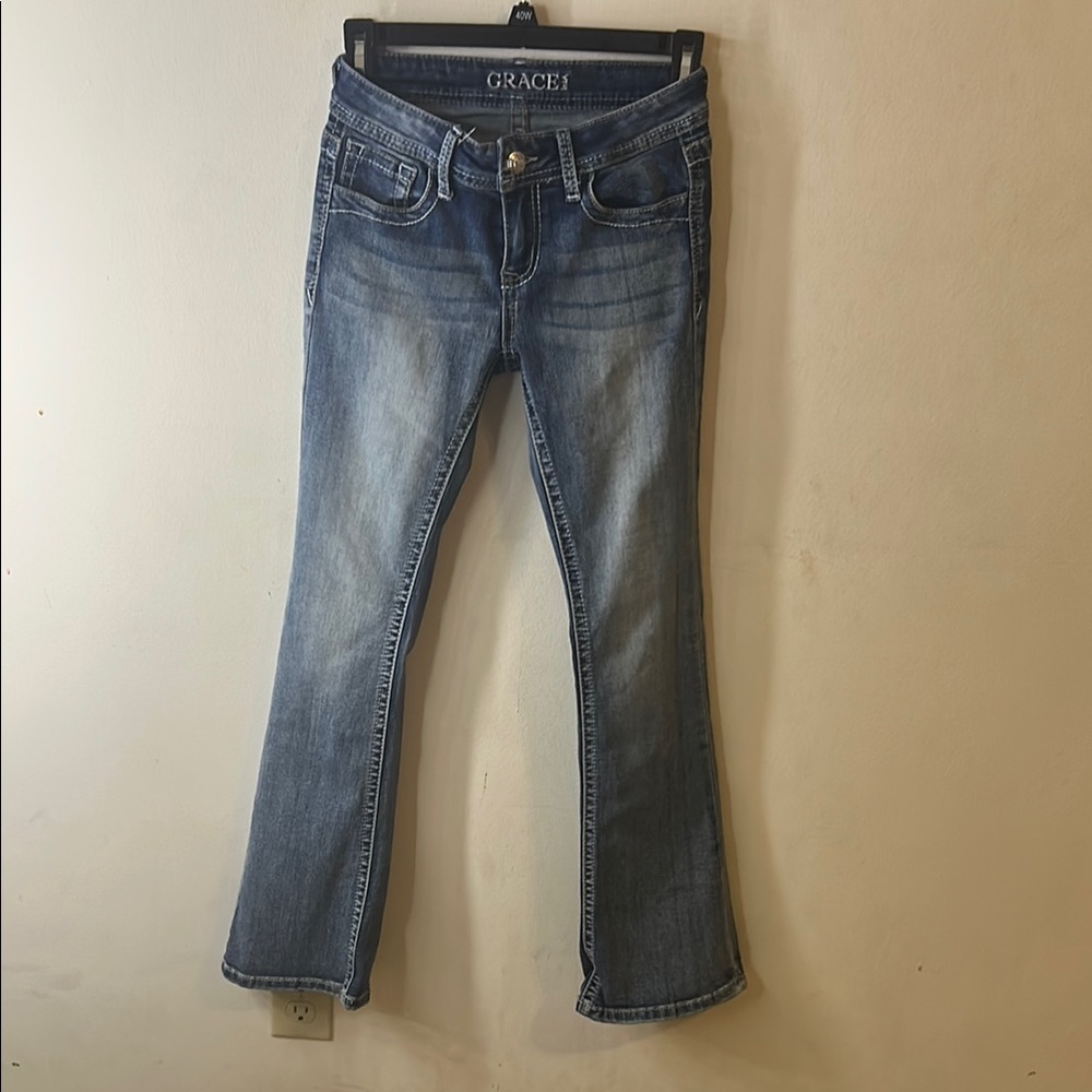 Grace Blue Boot Cut Jeans Classic Style